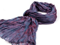 Šál hodvábny mačkaný 100X200 cm fialový